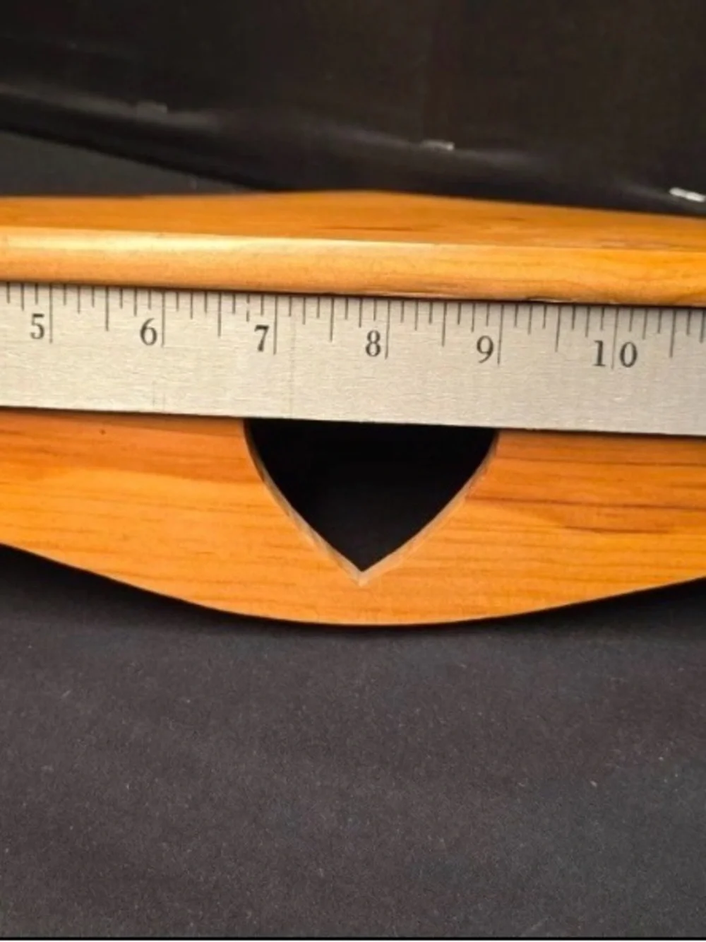 Wooden Triangle Wall Shelf with Heart Cutout - Natural Wood